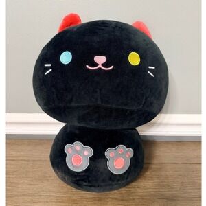 Mewaii Black Cat Mushroom Plush Stuffed Animal Toy Kawaii